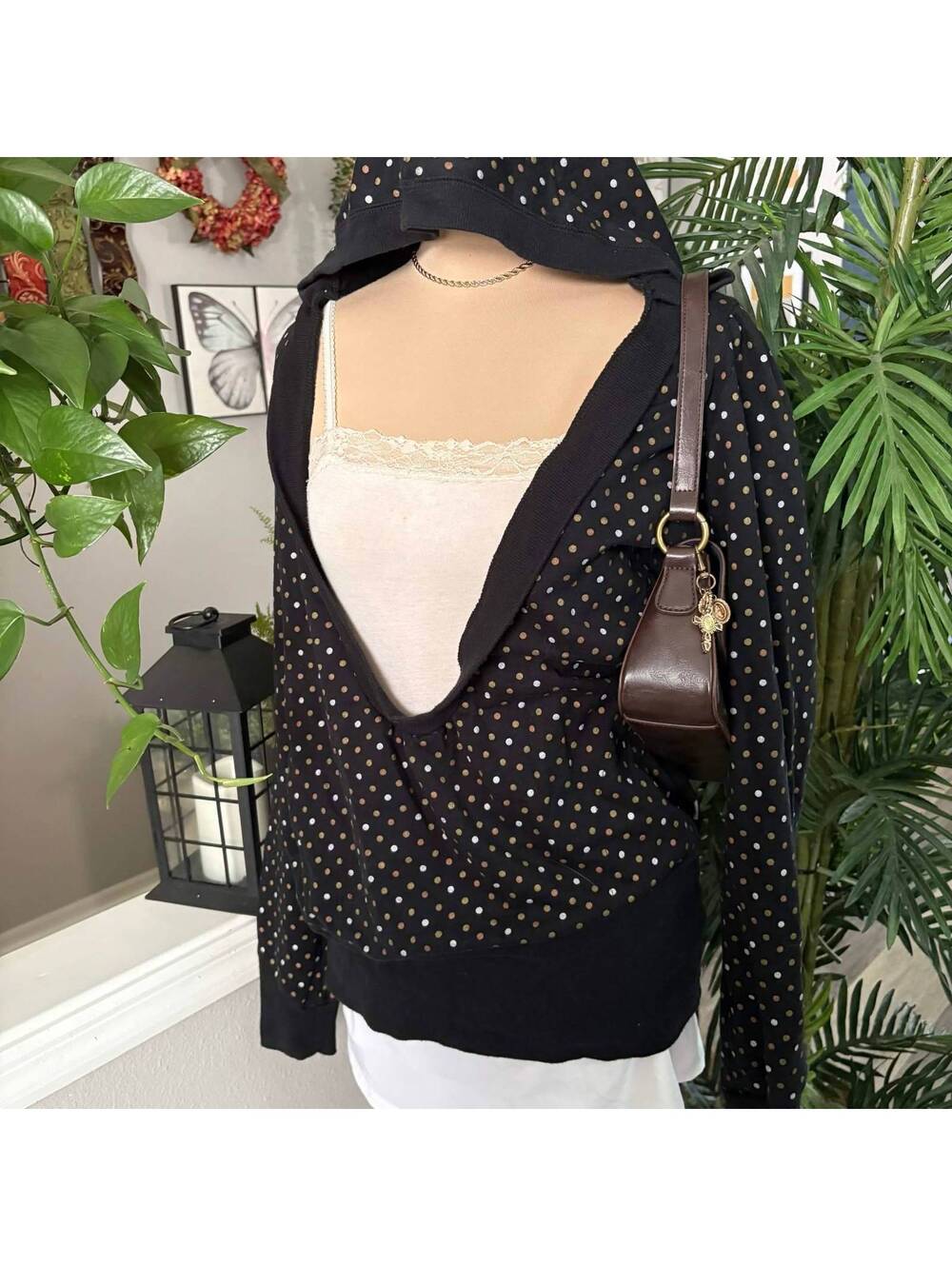 black polka dot grunge hoodie